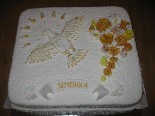 na birmovku s holubicou, torta, Torty na cirkevné sviatky na birmovku s holubicou, torta, Torty na cirkevné sviatky, evinaf, 1