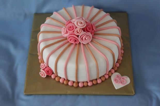 Okrúhla - pásiky a ružičky, torta, Narodeninové torty Okrúhla - pásiky a ružičky, torta, Narodeninové torty, Marcela_SNV, 1