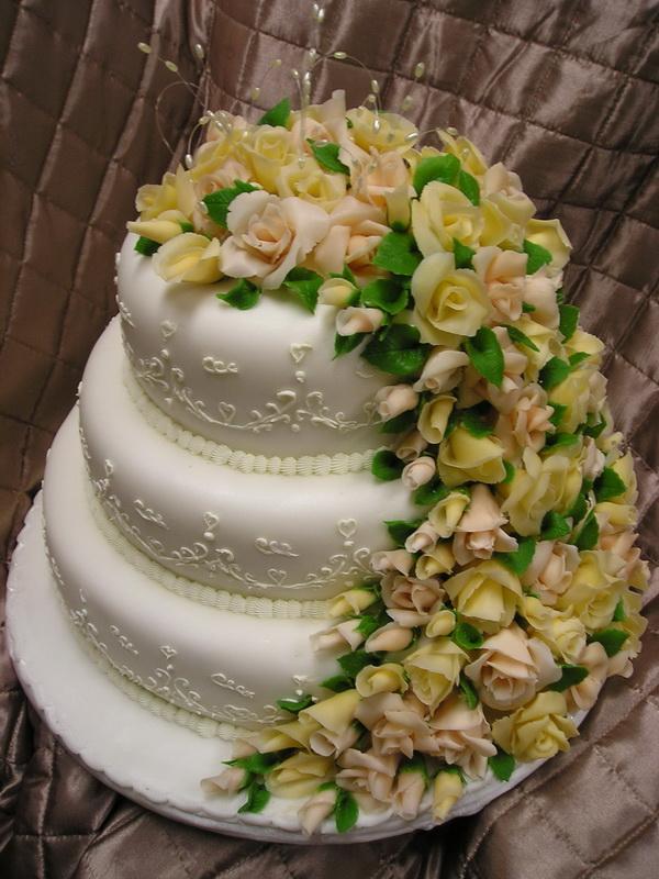 svadobna s ruzami, torta, Svadobné torty svadobna s ruzami, torta, Svadobné torty, Bambulkaj, 1