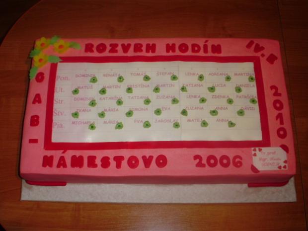 stuzkova- rozvrh hodin, torta, Torty - škola, stužková stuzkova- rozvrh hodin, torta, Torty - škola, stužková, andelik, 1