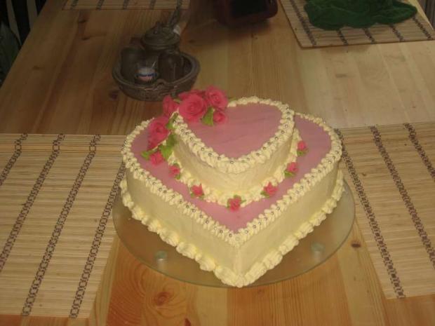svatební srdce  - první pokus, torta, dorianna, 1