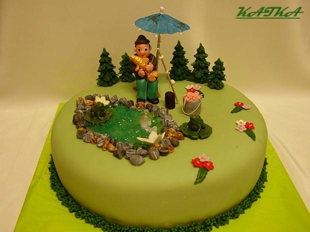 šťastný rybár, torta, Netradičné torty šťastný rybár, torta, Netradičné torty, Katka Ozsvaldova, 1