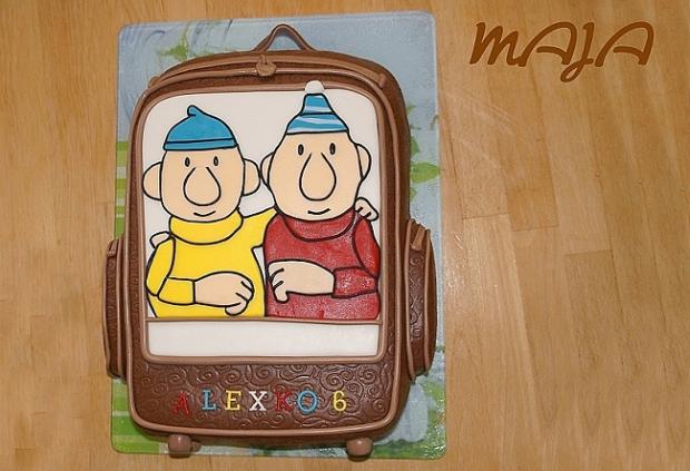 Pat a Mat - školská taška, torta, Rozprávkové torty Pat a Mat - školská taška, torta, Rozprávkové torty, Maja Č, 1