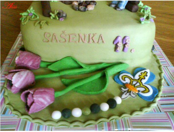 skautský znak a tulipány, torta, Netradičné torty skautský znak a tulipány, torta, Netradičné torty, Aliss, 1