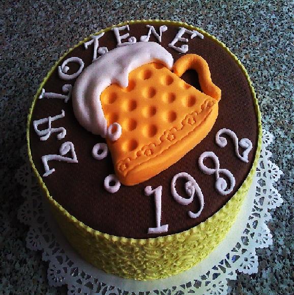 pivový pohár , torta, Netradičné torty, Alois, 1