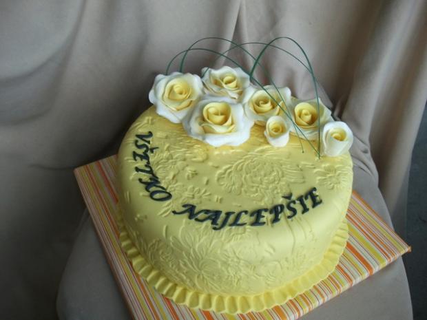 ..žlta s ružami, torta, Narodeninové torty ..žlta s ružami, torta, Narodeninové torty, Alenik, 1