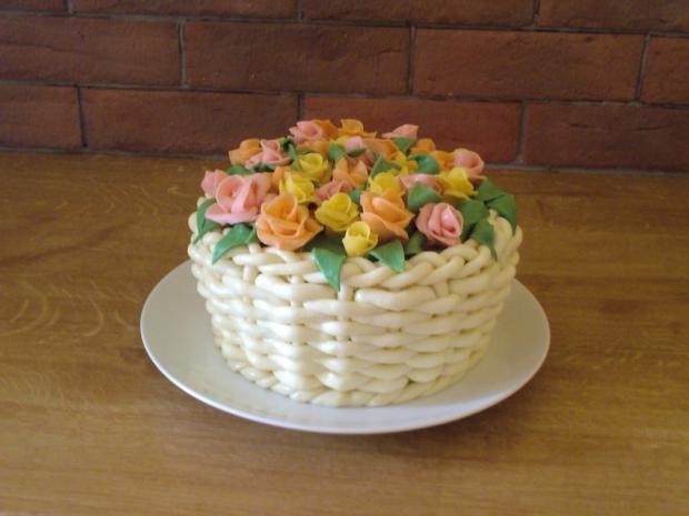 košík s ružami, torta, Narodeninové torty košík s ružami, torta, Narodeninové torty, ipinky, 1