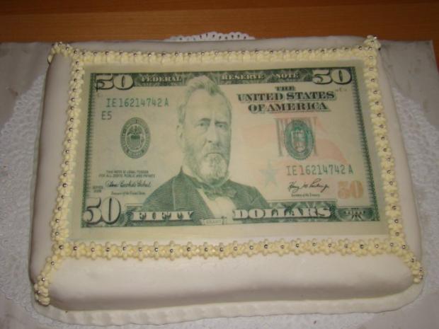50 dolárovka na 50-ku, torta, Narodeninové torty, anina1, 1