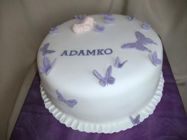Krst s motylikmi, torta, Torty na krstiny Krst s motylikmi, torta, Torty na krstiny, Alenik, 1
