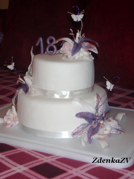 Narodeninová s ľaliou, torta, Narodeninové torty Narodeninová s ľaliou, torta, Narodeninové torty, ZdenkaZV, 1