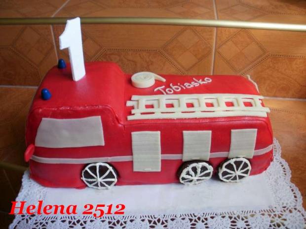 hasičské auto, torta, Torty autíčka, vláčiky, Helena2512, 1