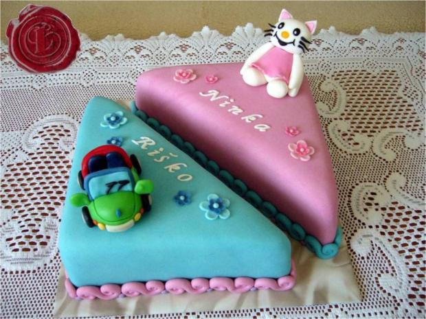 Dvojitá pre dvojičky, torta, Narodeninové torty Dvojitá pre dvojičky, torta, Narodeninové torty, lenkafab, 1