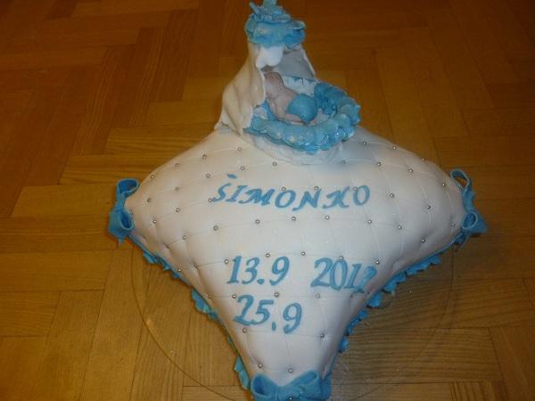 vankúšik na krstiny pre chlapca, torta, Torty na cirkevné sviatky, Mirka H., 1