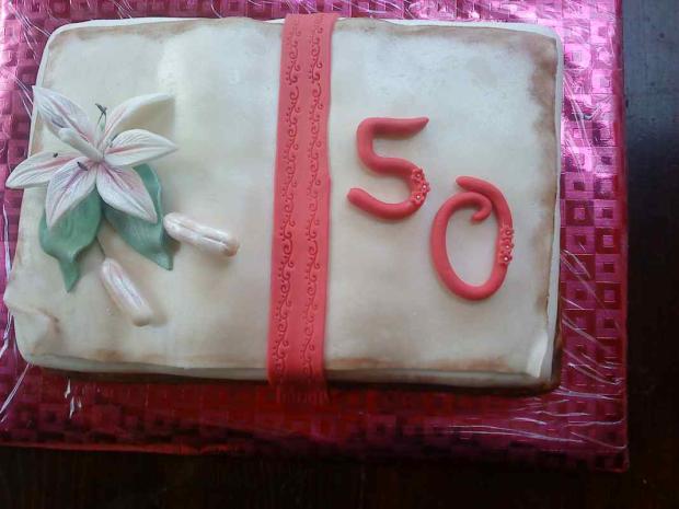 Otvorená kniha k 50-tke, torta, Narodeninové torty Otvorená kniha k 50-tke, torta, Narodeninové torty, tretinka, 1