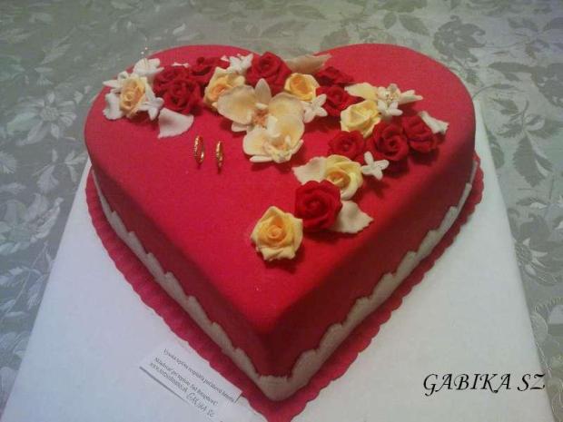 červené srdiečko na svadbu, torta, Svadobné torty červené srdiečko na svadbu, torta, Svadobné torty, GABIKA SZ., 1