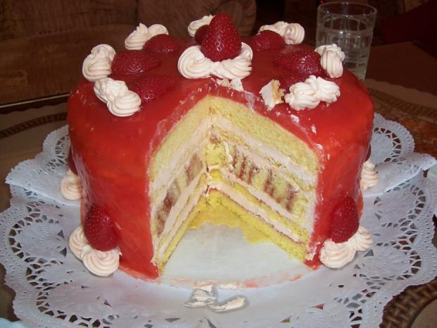 Jahodová pohľad do vnútra, torta, Narodeninové torty, mirka.ruza, 1