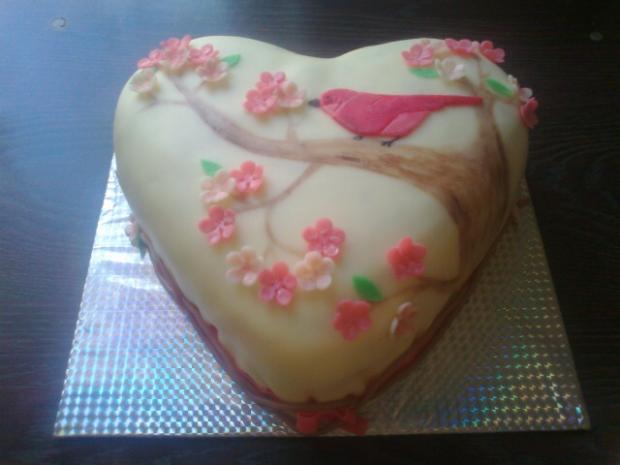 Maľované srdce, torta, Narodeninové torty, mulinkam, 1