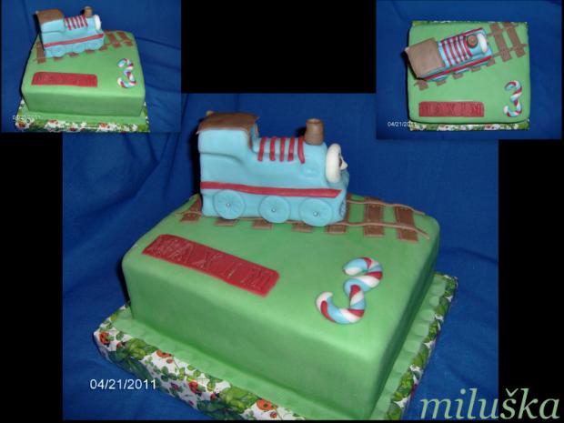 vláčik-- Maxim ---3---, torta, Torty autíčka, vláčiky, miluška, 1