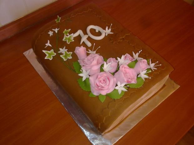 Kniha na 70-tku, torta, Narodeninové torty Kniha na 70-tku, torta, Narodeninové torty, kacarina, 1