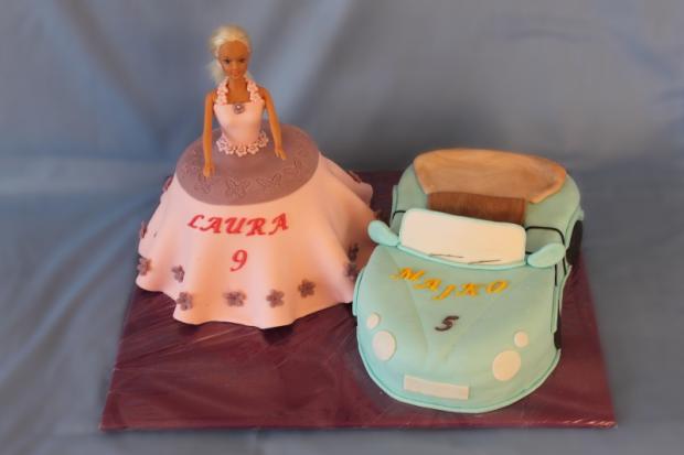 Barbie a kabriolet, torta, Ostané torty pre deti, Marcela_SNV, 1