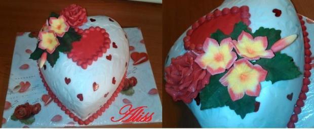 srdiečko na Valentína, torta srdiečko na Valentína, torta, Aliss, 1
