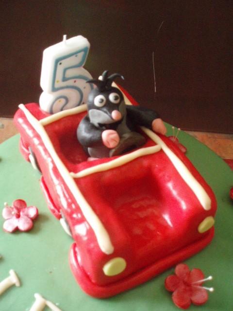 Krtko šoférom, torta, Rozprávkové torty, Tonka64, 1