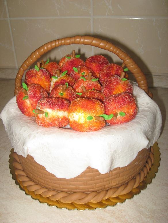 Košík s broskyňami, torta, Narodeninové torty, cicapetra, 1