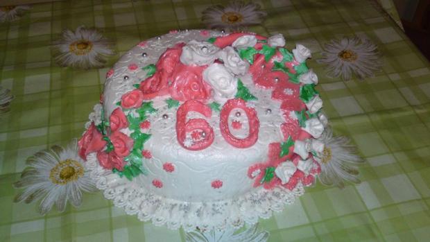 Ružová na 60ku, torta, Narodeninové torty, HellAngel666, 1