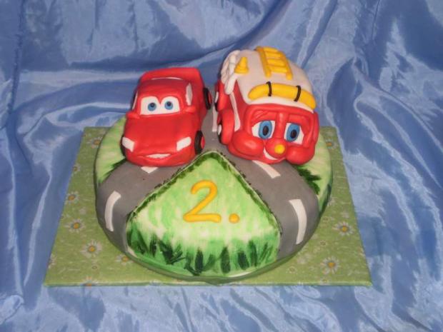 McQueen a Finley, torta, Torty autíčka, vláčiky McQueen a Finley, torta, Torty autíčka, vláčiky, akinom, 1