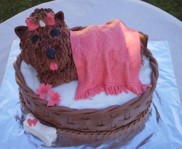 psik v košiku, torta, Torty so zvieratkami psik v košiku, torta, Torty so zvieratkami, marycka, 1