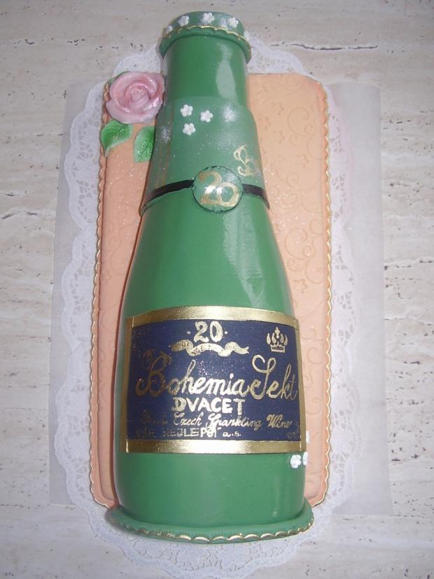 šampaňské k 20., torta, Netradičné torty, Blanka, 1