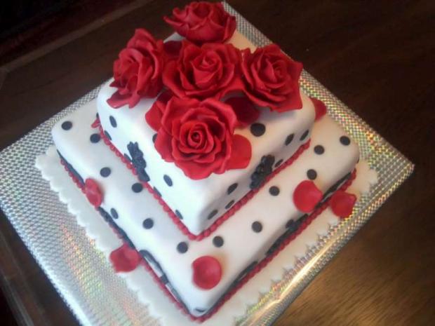 čierno biela červená, torta, Narodeninové torty, MK martina, 1