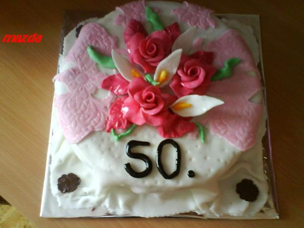 K 50 narodeninám...., torta, Narodeninové torty, mazda, 1