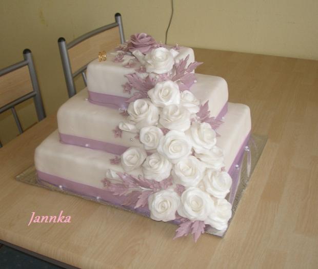Svadobná poschodová vo fialovom, torta, Svadobné torty Svadobná poschodová vo fialovom, torta, Svadobné torty, Jannka, 1