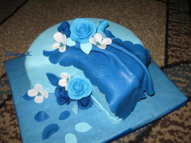 modrá s ružami, torta, Narodeninové torty, zaza1, 1