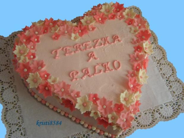 Srdiečko ružové, torta, Svadobné torty, kristi8584, 1