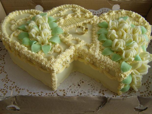 dvojsrdce, torta, Svadobné torty, veo, 1