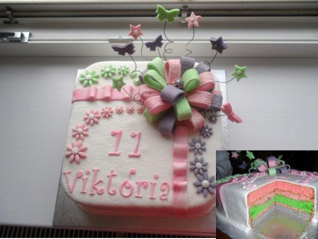 k mašľou a kvietkami , torta, Narodeninové torty, Agnesa3131, 1