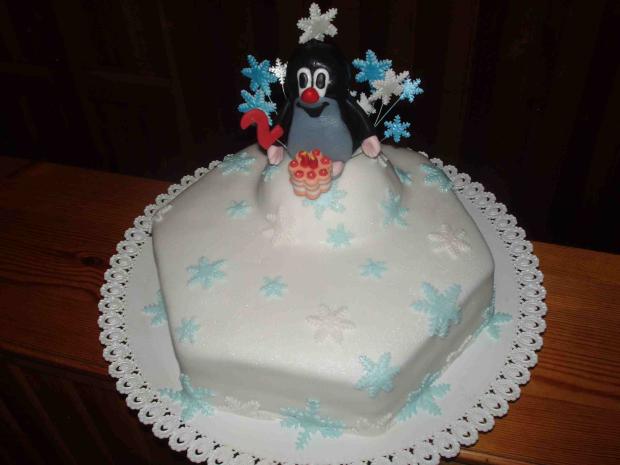 krtko v zime, torta, Rozprávkové torty krtko v zime, torta, Rozprávkové torty, vanilka 227, 1