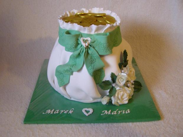 Mešec bielo-zelený, torta, Svadobné torty Mešec bielo-zelený, torta, Svadobné torty, Miruš 77, 1
