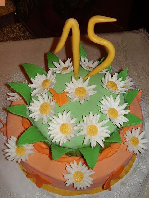 Narodeninová s margarétkami, torta, Narodeninové torty Narodeninová s margarétkami, torta, Narodeninové torty, kacena666, 1