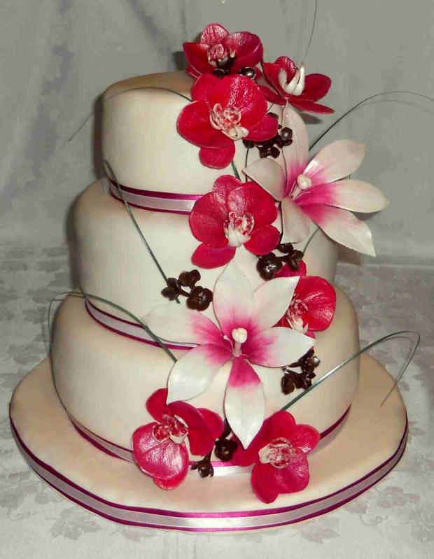 Svadobná s orchideami, torta, Svadobné torty, kacena666, 1