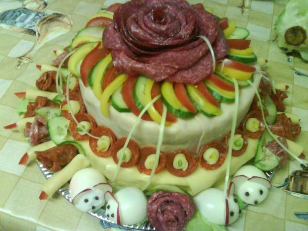 slaná poschodová, torta, Slané torty, tanulaz, 1