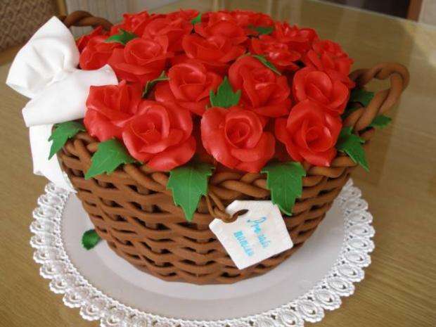 Košík s ružami - iný pohľad, torta Košík s ružami - iný pohľad, torta, KatkaRF, 1