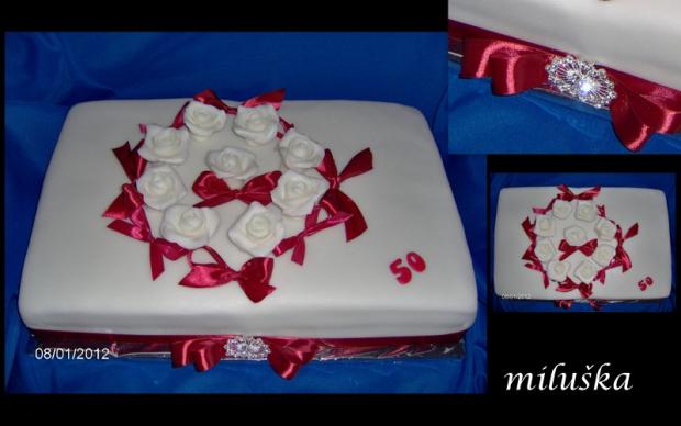 -50- s mašličkami, torta, Narodeninové torty -50- s mašličkami, torta, Narodeninové torty, miluška, 1