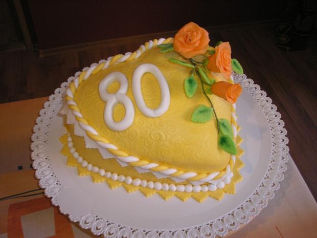 srdce na 80-tku, torta, Narodeninové torty, lenkart, 1