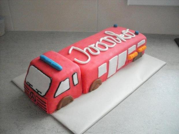 hasičské auto, torta, Narodeninové torty, andulaaemka, 1