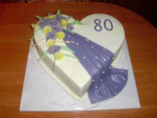 srdce na 80-tku, torta srdce na 80-tku, torta, andelik, 1