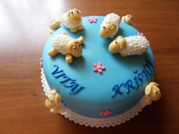 krstiny Krištof (s ovečkami), torta, Torty na krstiny krstiny Krištof (s ovečkami), torta, Torty na krstiny, Julka2119, 1
