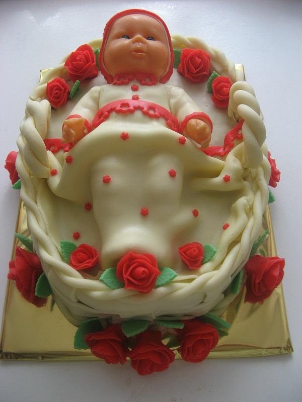 babätko v košíku, torta, Torty na krstiny, katuska8057, 1